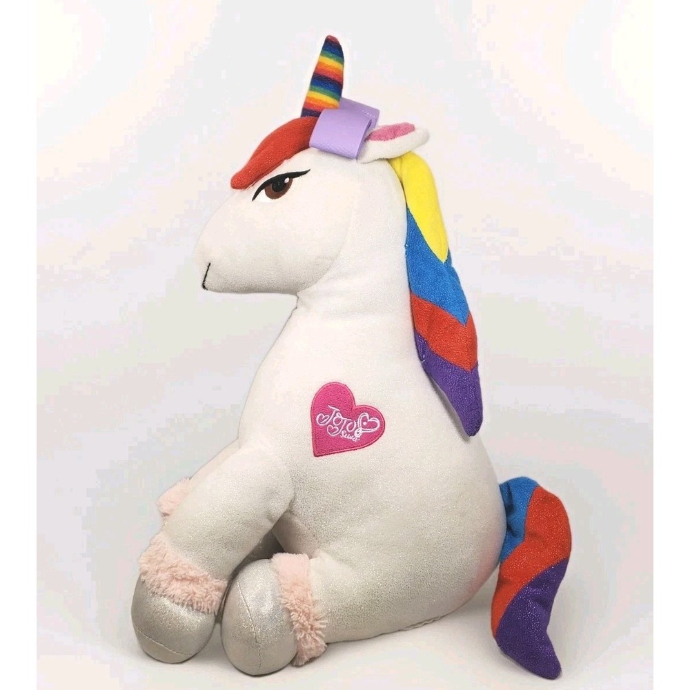 Plush White Rainbow Unicorn 20" Stuffed Unicorn Plush Toy NICKELODEON JoJo Siwa